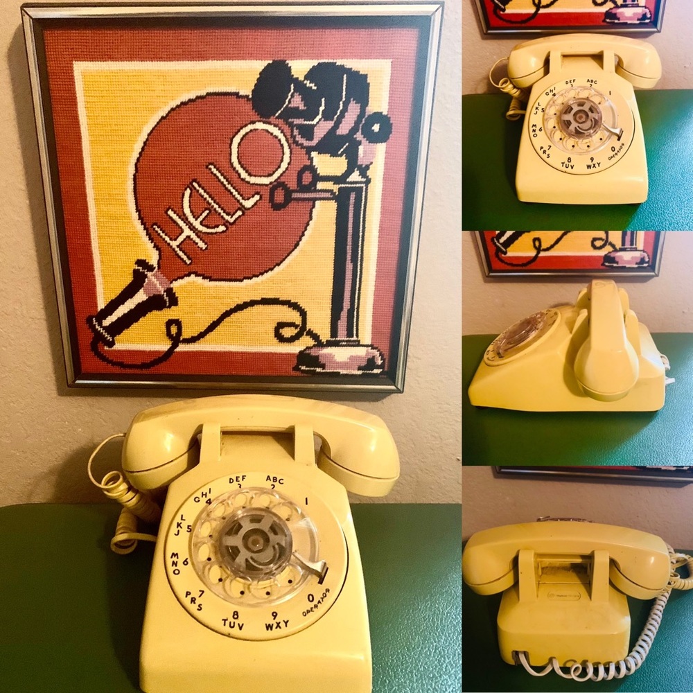1960’s yellow General Electric Rotary Telephone